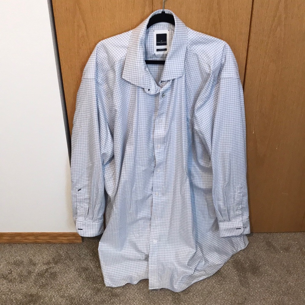 Plus size Mens casual button up long sleeve shirt